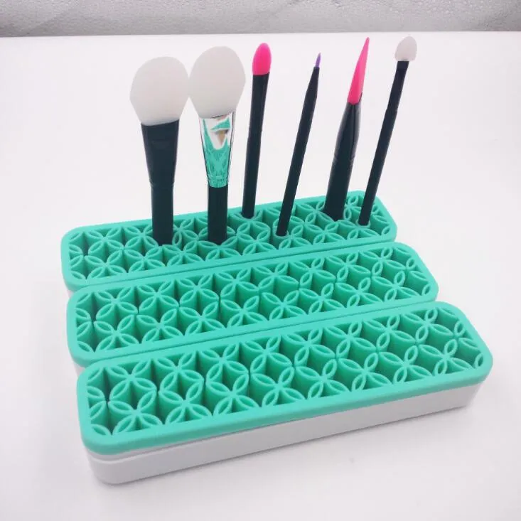 Silikon Makyaj Fırça Organizatör Saklama Kutusu Ruj Diş Fırçası Kalem Kozmetik Fırça Tutucu Standı Çok Fonksiyonlu Makyaj Aracı