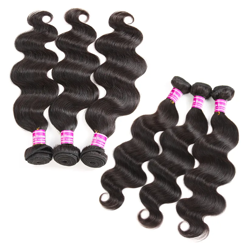 Groothandel 9A Body Wave Braziliaanse Virgin Menselijk Haar Bundels 6 Stks Maleisische Weave Bundels Remy Menselijk Hair Extensions Leveranciers Gratis verzending