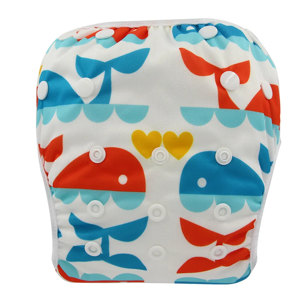 Ohbabyka Baby Swim Swim Diaper Unicorn Animals Pattern Stress Nappies再利用可能なおむつカバー水泳のための防水おむつ0-3years