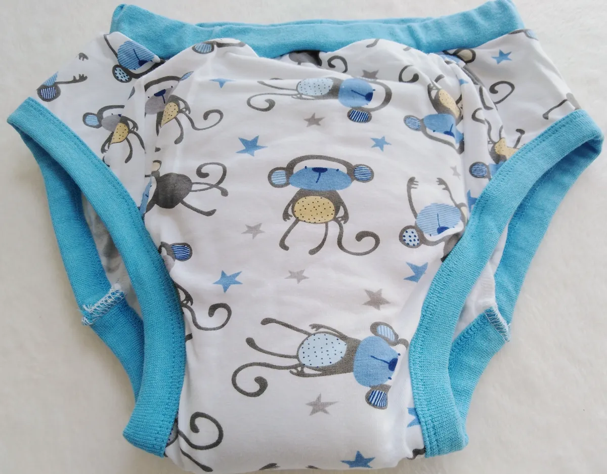 Gery Monkey Printed Adult Training Pant With ABDL Cloth Diaper For Baby