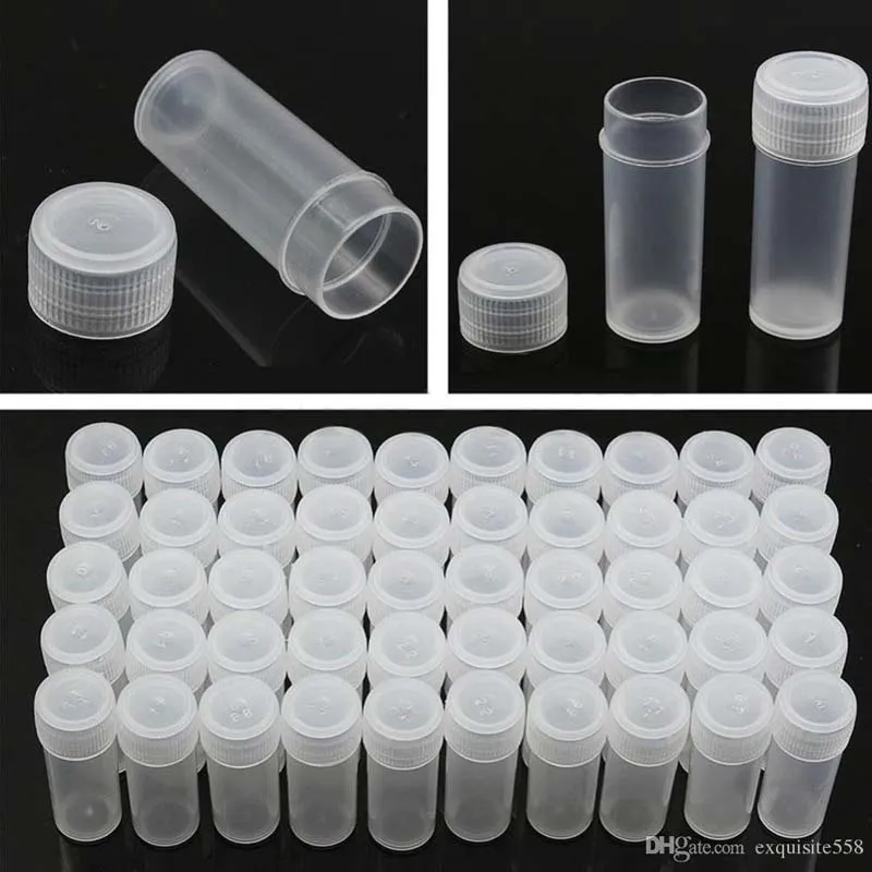 5G plastförpackningsflaska 5 ml piller injektionsfall snäpp cap container pulver burk 100 pcs transparent flaska taobao online shopping279a