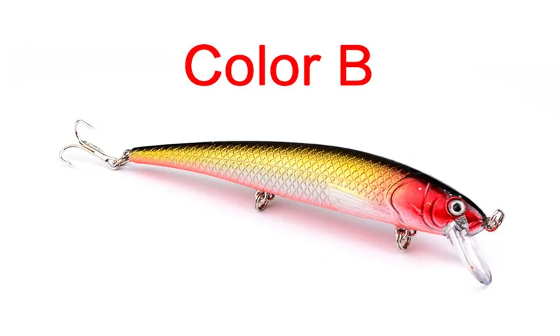 Yüksek Quanlity Plastik Yapay Bas Swimbaits Balıkçılık Cazibesi 12.5 cm 17g Tatlısu Crankbaits Minnow Döküm Yem Olta Takımı