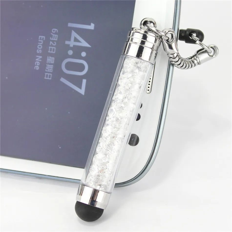 Stylet capacitif en cristal de diamant luxueux, stylet tactile fonctionne avec ipad iphone 5s Samsung Galaxy s4 s5 HTC Huawei téléphone portable
