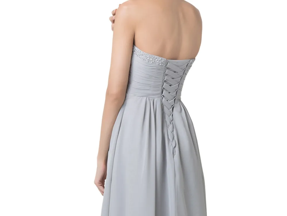 Krótki z przodu, długie sukienki wieczorne Specjalne okazje sukienki A-Linia szare wysoko niskie sukienki balowe imprezowe sukienki Hy1378