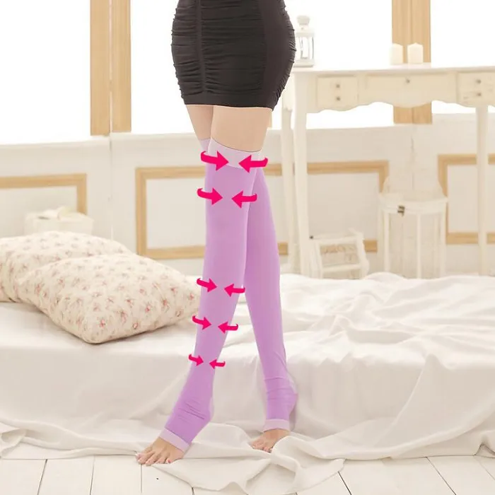 높은 탄력성 뚱뚱한 불타는 허벅지 슬리밍 압력 스타킹 여성용 Shapewear Girdle 소녀 레이디 슬림 생크 다리 Free Size