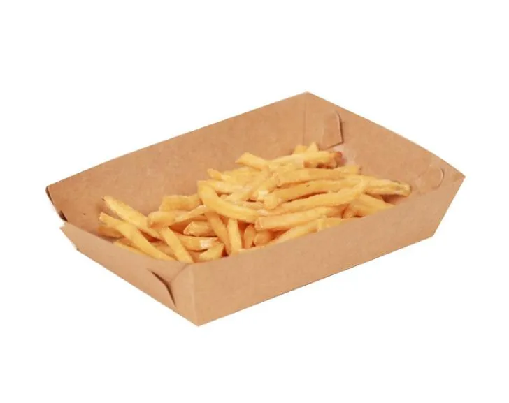Kartonowa taca do żywności Hot Dog French Fries Płyty Dania Pole Opakowania żywności Jednorazowe Obiad Obiadowa SN1328