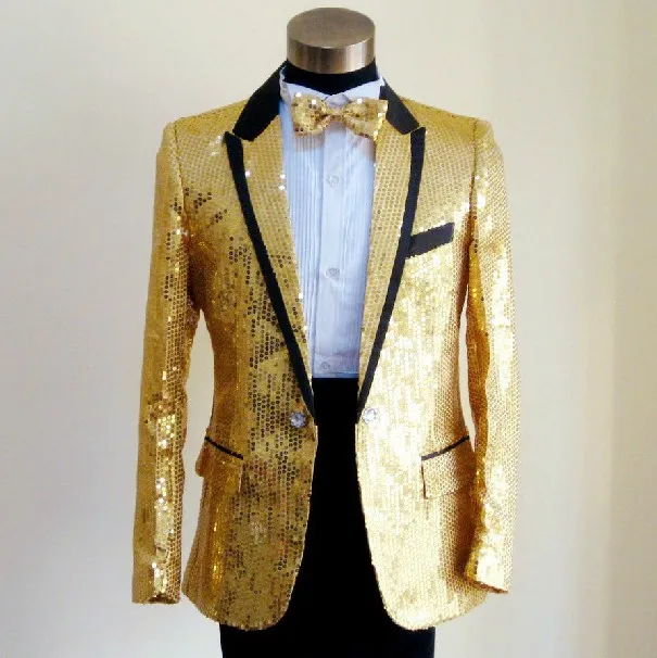 Yüksek Kalite Bir Düğme Sarı Damat Smokin Groomsmen Tepe yaka Best Man Blazer Erkek Düğün Takımları (Ceket + Pantolon + Kravat) H: 739