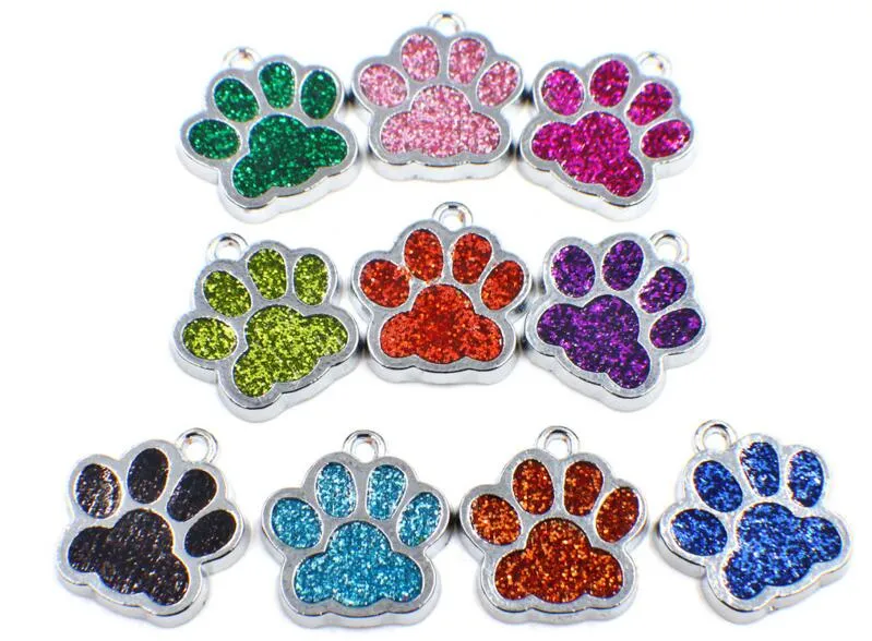 / strass cão pegadas da cópia da pata pendurar encantos pingente apto para DIY chaveiros anel chave jewelrys da moda colar