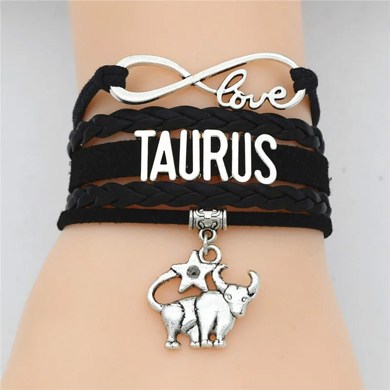 Pulsera con dijes hecha a mano Vintage Infinity Love 12 Constelación Aries Tauro Géminis Cáncer Leo Virgo Libra Escorpio Piscis Signo del Zodíaco Le3187