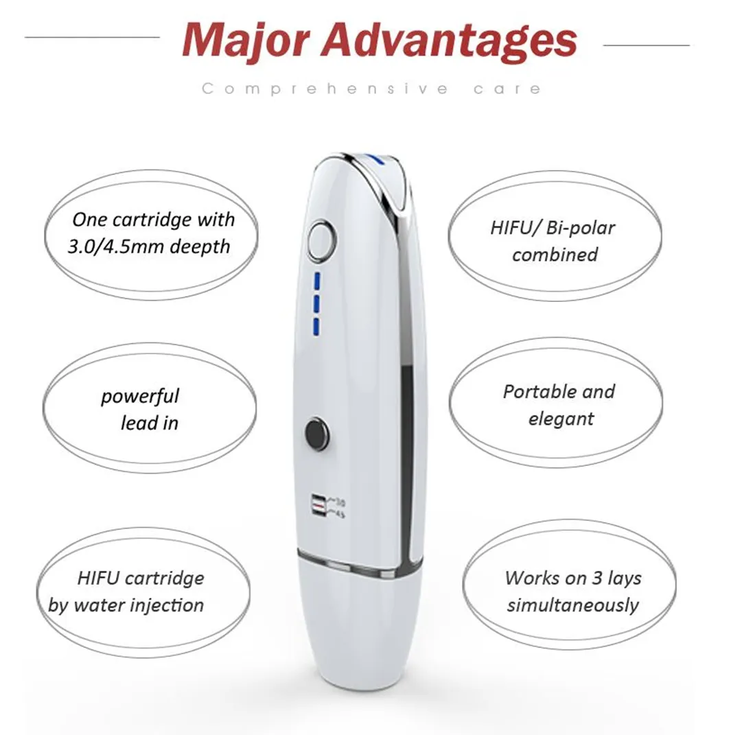 Nuova tecnologia portatile Vmax HIFU Face Lifting Ultrasound Machine 3.0-4.5MM Rimozione delle rughe Dispositivo anti invecchiamento per la bellezza della pelle