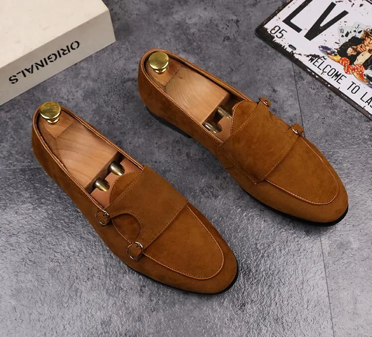 Vendite calde Scarpe da uomo in vera pelle di lusso di marca Oxford Scarpe da uomo con punta a punta Scarpe eleganti da uomo con doppia fibbia L78