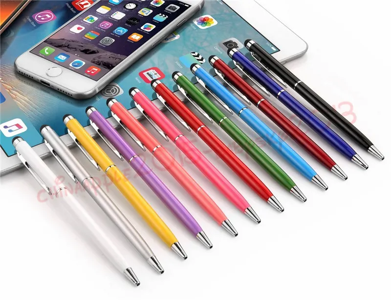 Mutifuction Kapasitif Stylus dokunmatik kalem 2'de 1 Ball Point Kalemine Dokunmatik Ekran Kalemi iPad iPhone 6 7 8 Samsung Tablet PC5544913