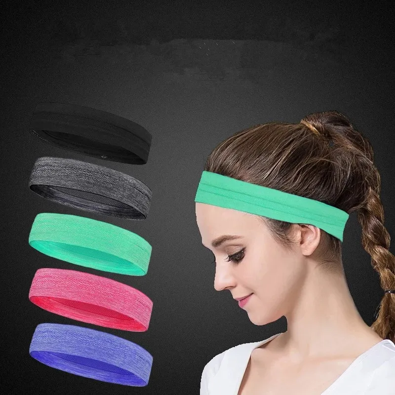 Sports Headband Breathable Sweatband Stretch Elastic Turban Run Football Headscarf Athletic Hair Bands Headwear Hair Accessory