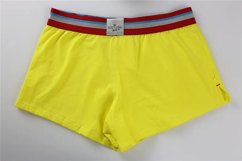 Sexy Men's Underwear Fashion Men Boxer Shorts Slim Soild Color Button Underpants Casuals Home Cotton Cueca Boxer Underwear Co291h