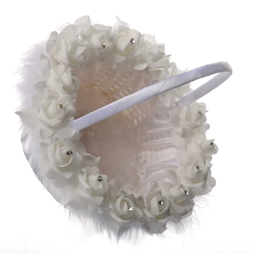 2018 Pretty Girl Boy Flower Basket for Wedding Handmade Wedding Party Favors Favors Supplies Ribbon Lace Girl Baskets9022860