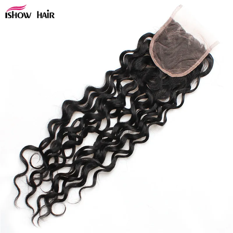 IShow Indian Hair Extensions Wefts 10a Brasilianska hår Human hårbuntar med stängningsvattenvåg 4bunds för kvinnors flickor alla åldrarna7933094