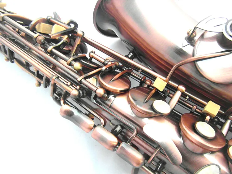Качество бренда SUZUKI профессиональный E плоский альт-саксофон латунь корпус античная медь поверхность производительность музыкальный инструмент с мундштуком