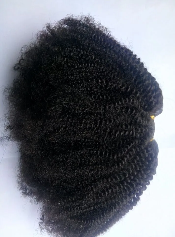 Trama di capelli grezzi afro vergini brasiliani non trattate naturali di colore nero capelli morbidi estensioni le donne di bellezza