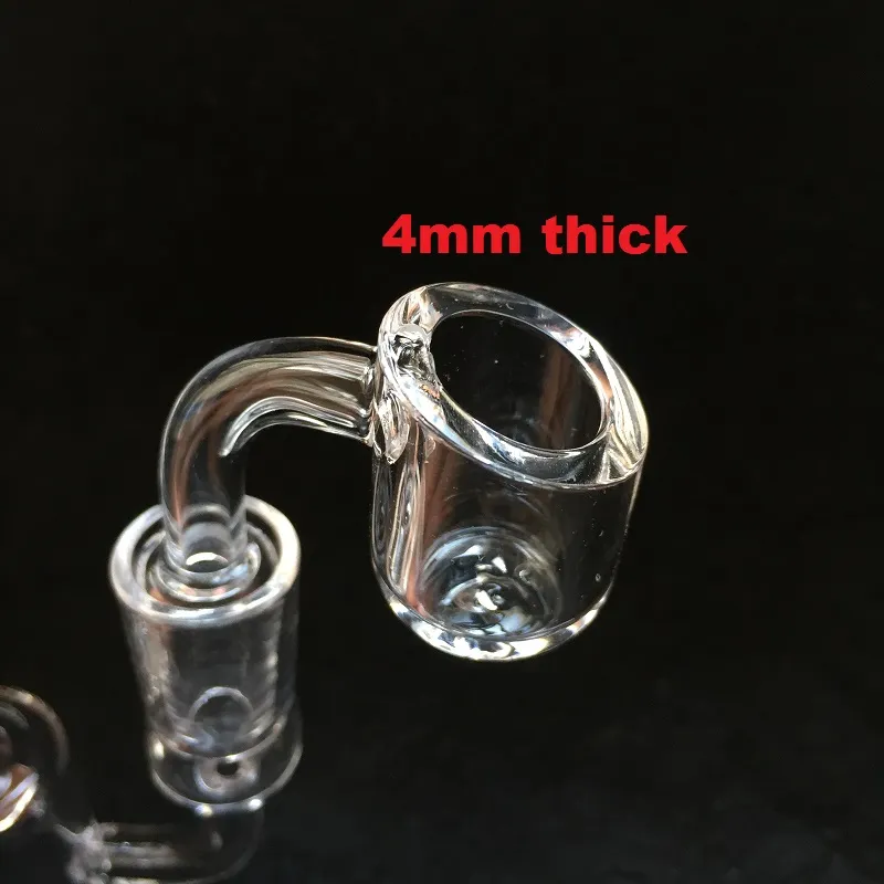 100% true 4mm 석영 네일 액세서리 Domeless 버킷 banger 석영 네일 14mm 남성 조인트 45 90도 수도관