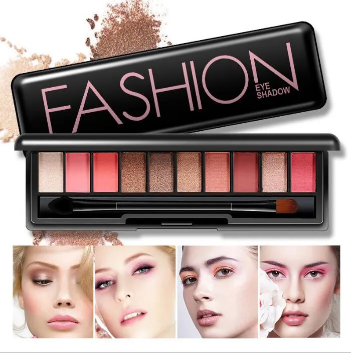8-Farben-Lidschatten-Palette mit Make-up-Pinsel, Make-up-Palette, raffiniertes Puder, tragbarer Make-up-Highlighter, DHL-frei