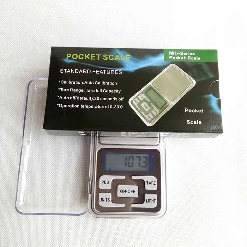 Mini Electronic Digital Scale Diamond Smycken väger Balance Pocket Gram LCD Display Scales With Retail Box 500G01G 200G001G4350124