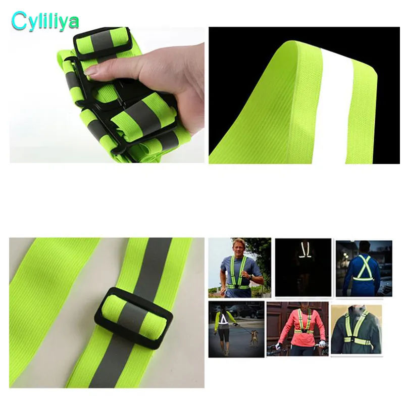 Attrezzatura di sicurezza Abbigliamento riflettente Abbigliamento ad alta visibilità Giolla e elastico Giacca a strisce elastici regolabile il ciclismo OUTD7750117