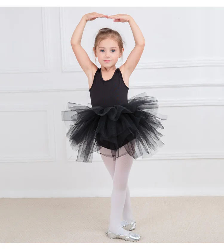 Baby Girls Leotard dancewear Ballet Tutu Gauze Skirt Bodysuit Kids Girls Bubble Performance Cotton Summer Dance Dress 2-9 years