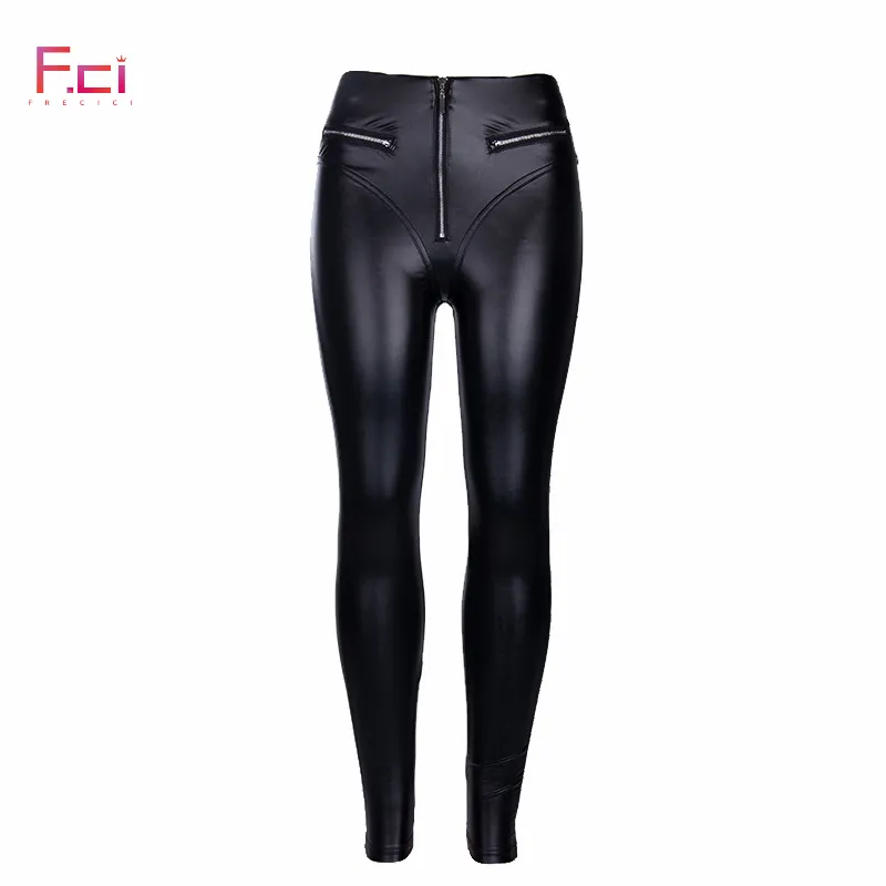 FREICICI Women Sexy PU Leather Leggings With Front Zipper Push Up Faux  Leather Pants Latex Rubber Pants Jeggings Black1840819 From V2d8, $28.88