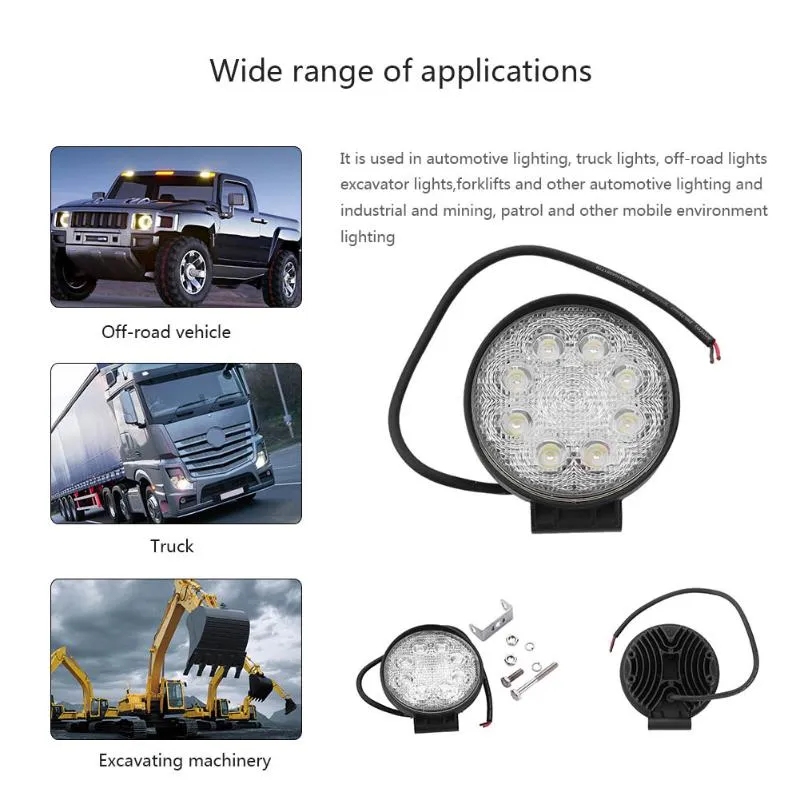 PAMPSEE 4inch 24W LED Work Light 12V~30V DC LED Driving Offroad Light For Boat Truck Trailer SUV ATV LED Fog Light Waterproof