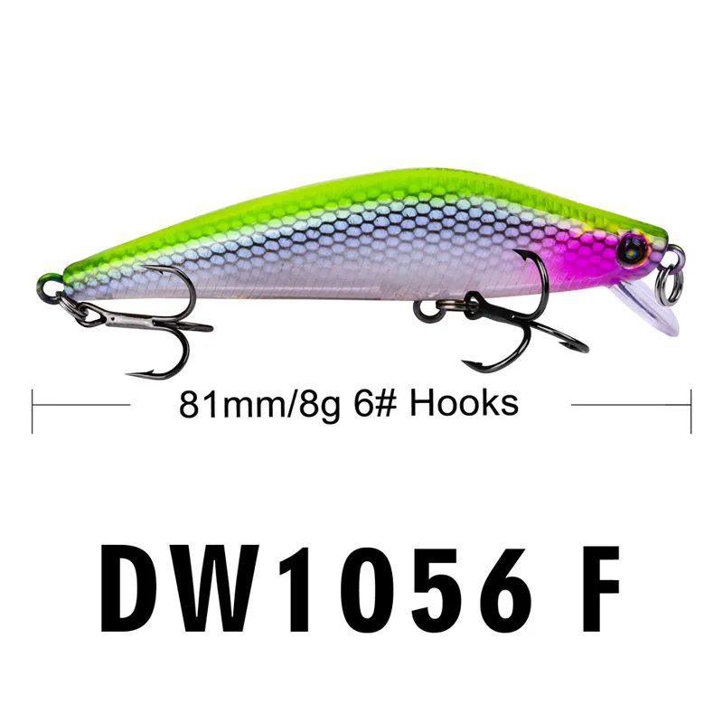 Novo micro abs plástico minnow isca de pesca a laser 6 cores 8g 8cm vívido truta atum isca dura7629983