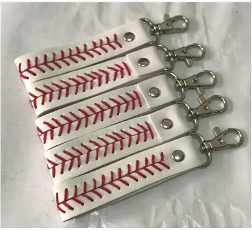 Hela Sport Seamed Lace Läder Nyckel Kedja Sillben Softball Baseball Snabb Pitch Baseball Stitch Keychain Bag Tillbehör Hot Selling