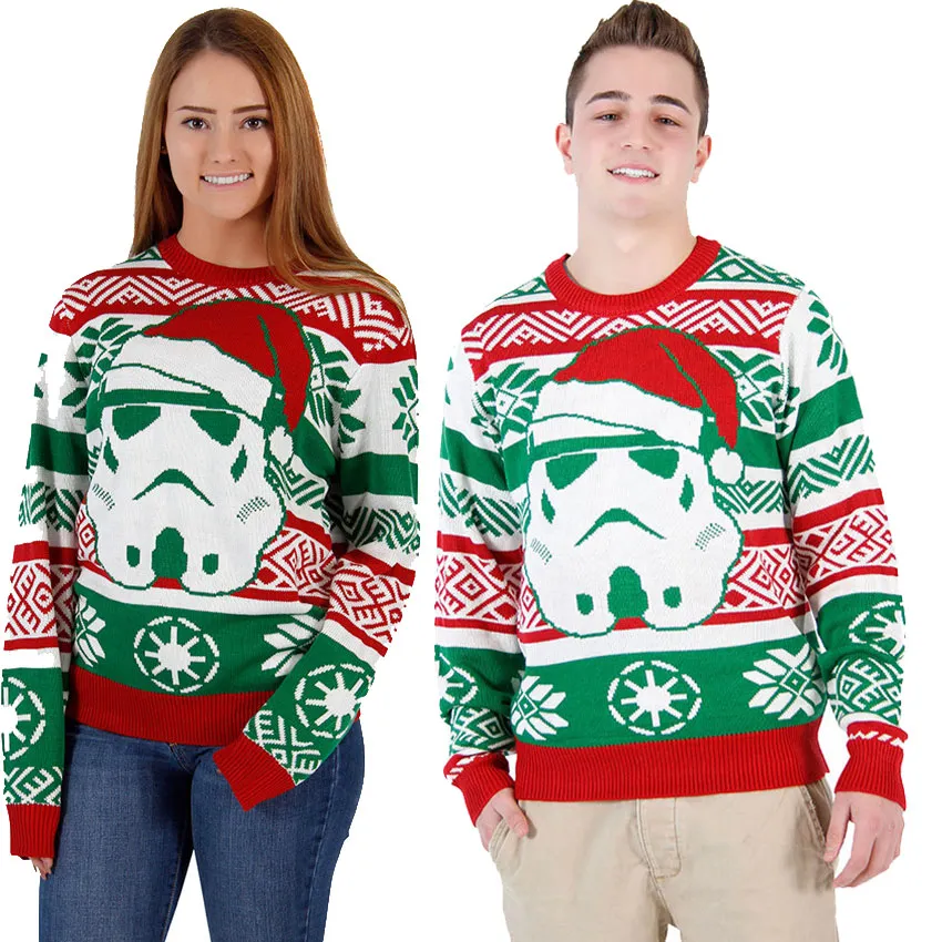 Coppie Autunnali Felpa Di Natale Donne Uomini Babbo Natale Stampa