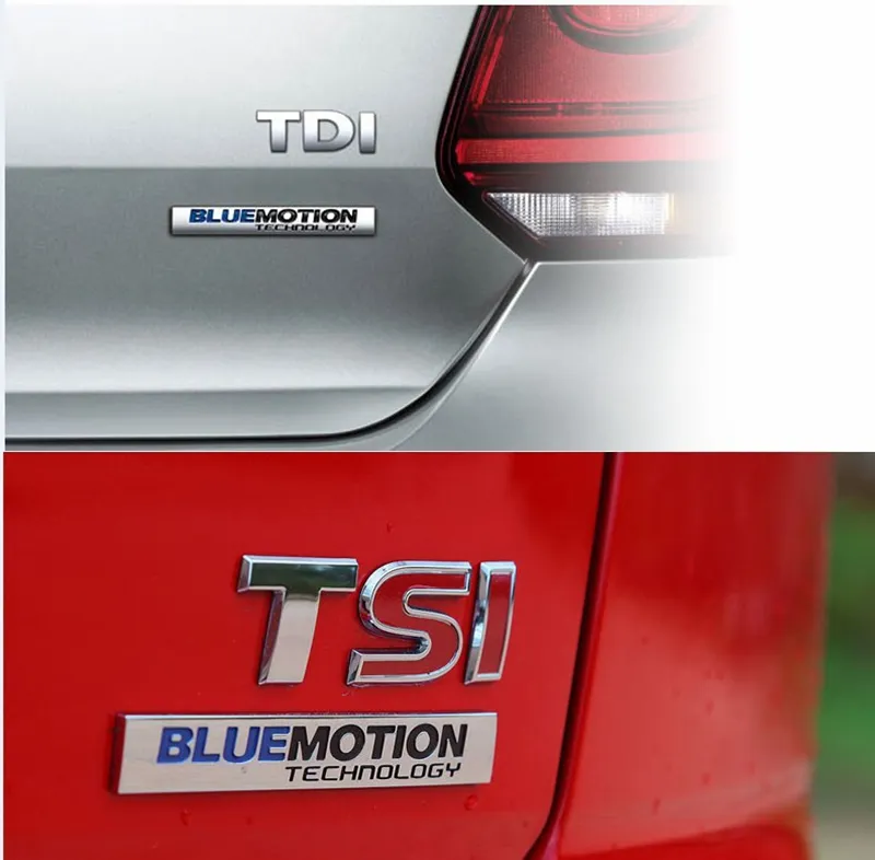 Scirocco Touareg Tiguan Golf Jetta Emblem 장식 배지 자동차 스타일을위한 3D Chrome Bluemotion Technology Car 스티커