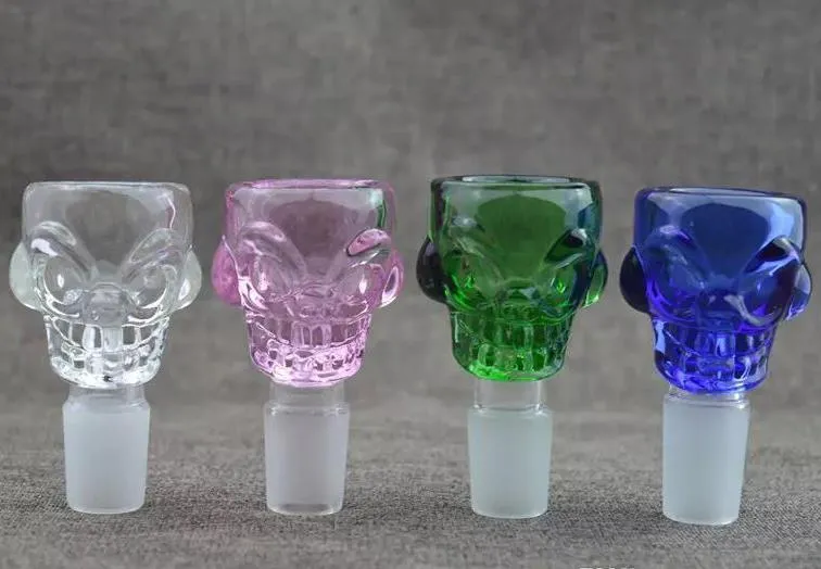 Hopah Color Pasner Bone Head Partihandel Glass Bongs Oil Burner Glass Vattenrör Riggar röker gratis