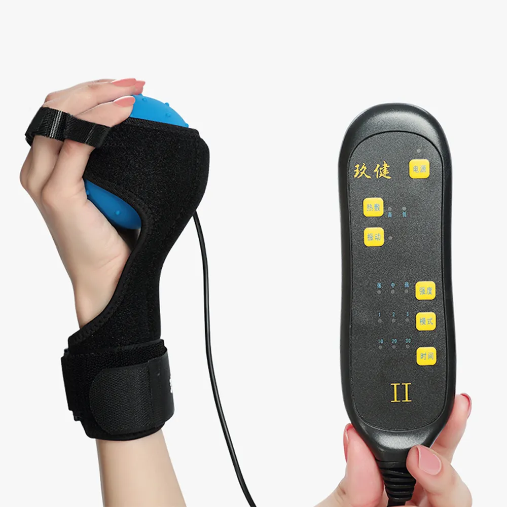 Multifunctional Electric Hot Compress Stroke Hemiplegia Fingers Recovery Massager Infrared Therapy Ball Finger Massage Rehabilitation Passiv
