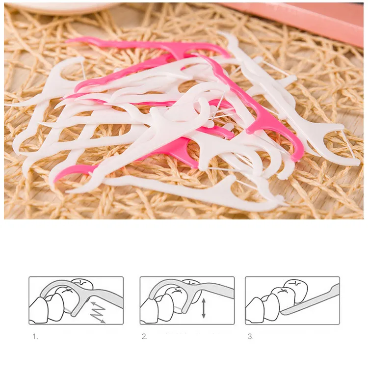 25st / set plast tandpetare bomullsfläns tandpetare pinne för oral hälsa bord tillbehör verktyg opp bag pack dhl ship wx9-525