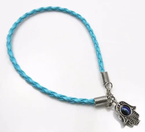 Partihandel 30st Blandade Hamsa Hand Evil Eye String Armband Lucky Charms Läder DIY