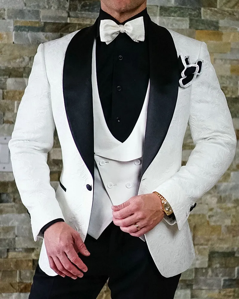 Abito da uomo elegante Groom Wear 2018 New Groomsmen Blazer moda casual Slim Prom Tuxedo Abiti da sposa per uomo Sposo 3 pezzi