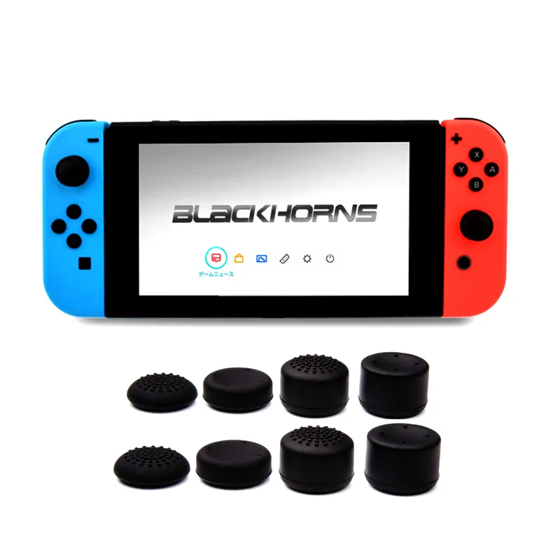 8 Pièces / ensemble 8 en 1 Couvercle de manette analogique Capuchon de joystick Capuchons de poignée de pouce en silicone pour contrôleur NS Switch Joy-con Haute qualité FAST SHIP