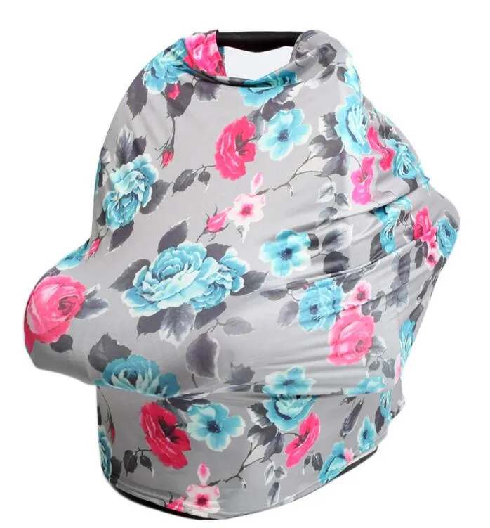 Couverture d'intimité d'allaitement extensible multi-usage pour bébé avec foulards à boutons couverture à rayures écharpe infinie soins infirmiers bébé voiture Sea9392286