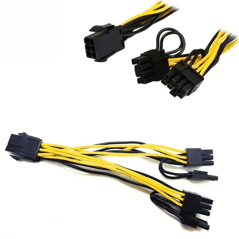 8pin / 6 Pin PCI Express do 2 x PCIe 8 6 + 2 Pin Płyta Grafika graficzna Karta wideo PCI-E GPU VGA Splitter Hub Kabel Hub 20cm 20 sztuk / partia