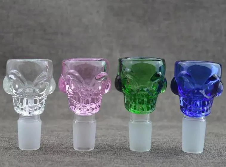 The head of a new color skull and bone Wholesale Glass bongs, Oil Burner, Glass Water Pipes, Oil Rigs Smoking Rigs