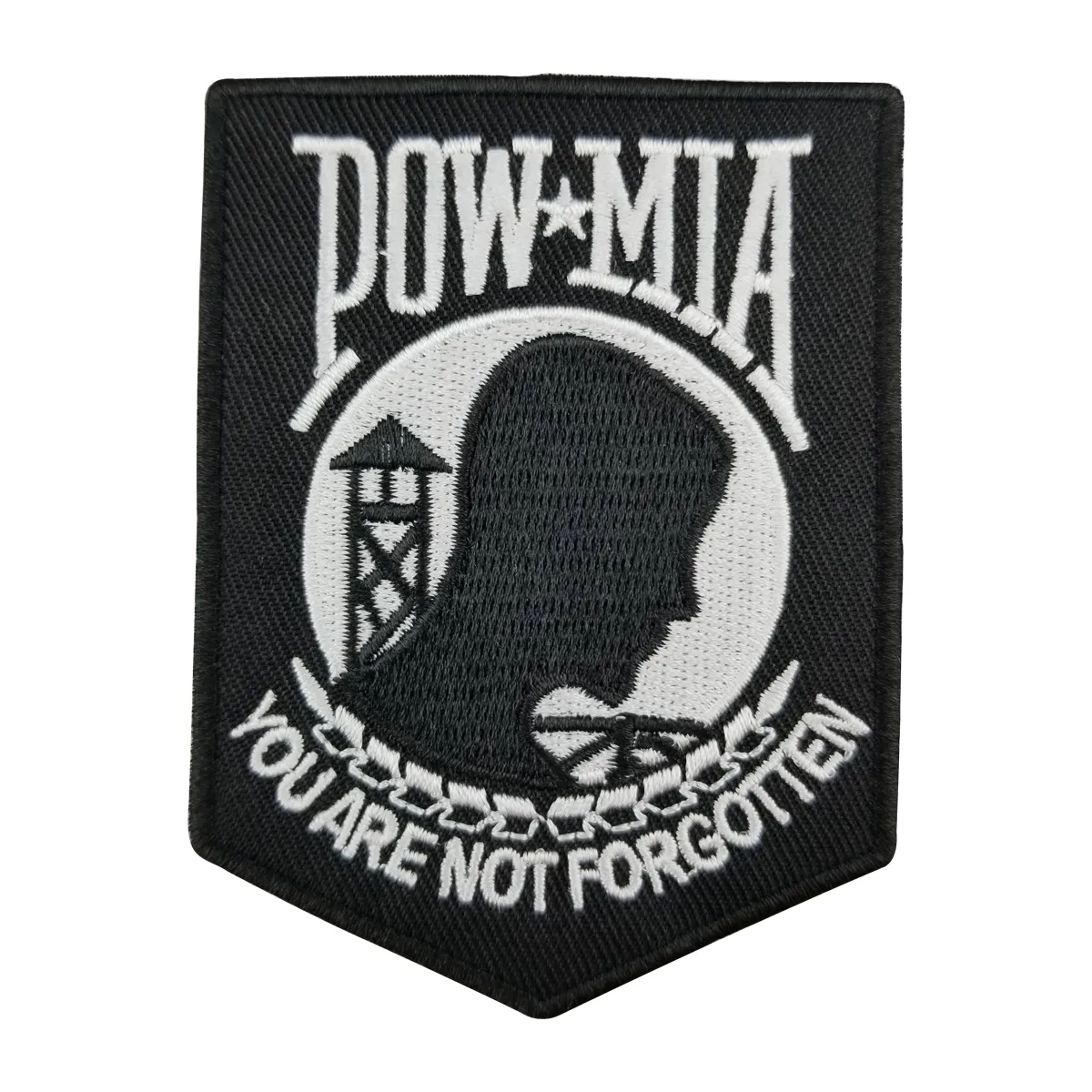 Hot Leathers Pow Mia Embroidered Patch Heat sealed backing For Motorcycle Biker Jacket Iron On Sew On Patch 3.5" G0176 Free Shipping