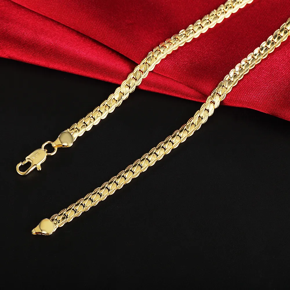 مصنع الجملة 18 كيلو الذهب مطلي 5 ملليمتر ثعبان سلسلة قلادة طول 50 سنتيمتر كول الأزياء حزب رجال مجوهرات أعلى جودة شحن مجاني