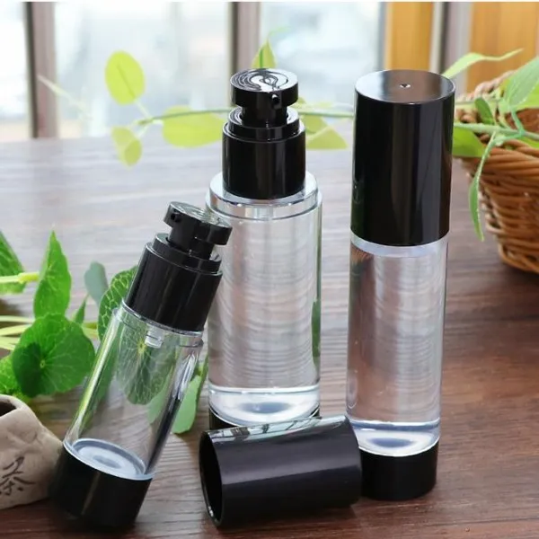 15 30 50 80 100 120ml Airless Pump Bottle Empty Travel Lotion Container Plastic Fine Mist Spray Bottles for Liquid foundation, Lotion, Essential oil, Shampoo