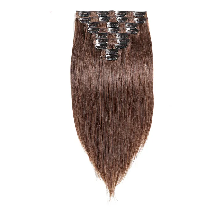 Grampo Em Extensões Do Cabelo Humano 100G Máquina Feita Remy Clipe Na Extensão 7 PCS Definir Extensões de Cabelo Brasileiro