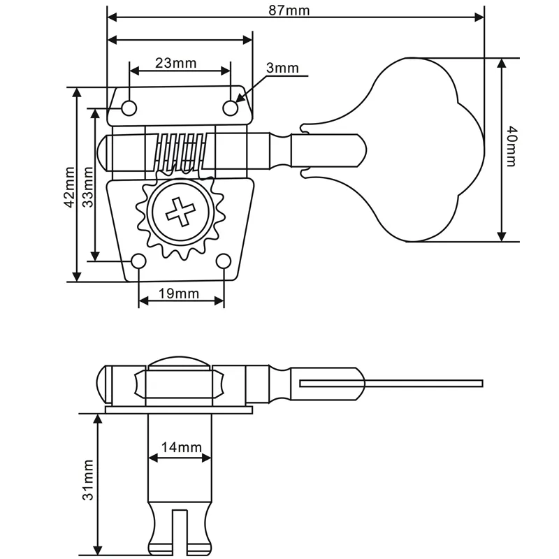 Bas açık stil ayarlama mandalları anahtar makine kafaları Fender için gitar aksesuarları jb yedekleme gümüş4791653