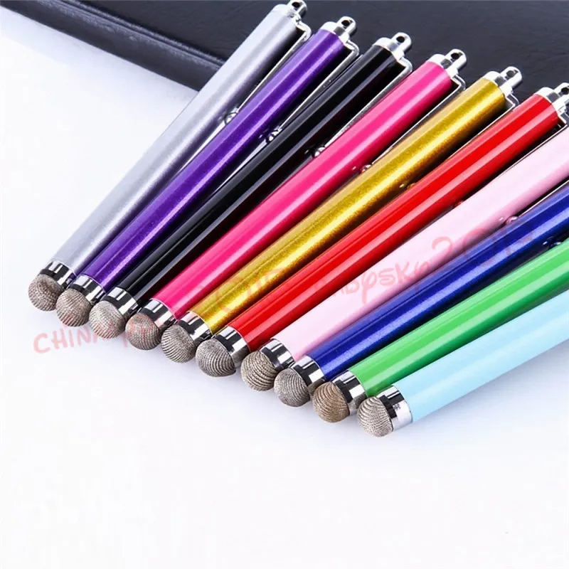 Fiber Bez Kapasiteli Stylus Kalem Metal Dokunmatik Kalem iPad iPhone 6 7 8 X Samsung Android Telefon Tablet PC MP3