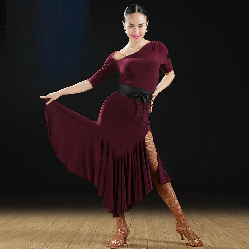 Robe de danse latine pour femmes tenue de salsa latine v tements de comp tition costumes de samba tango franges