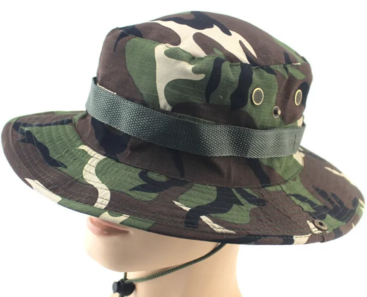 Cotton Bucket Hat For Men Fashion Military Camouflage Camo Fisherman Hats  With Wide Brim Sun Fishing Bucket Hat Camping Hunting Ha8945171 From B4rz,  $3.54